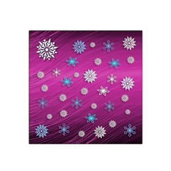 Snowflakes Winter Christmas Purple Satin Bandana Scarf by HermanTelo