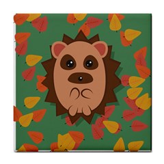 Hedgehog Animal Cute Cartoon Tile Coasters by Sudhe