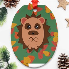 Hedgehog Animal Cute Cartoon Ornament (oval) by Sudhe