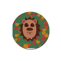 Hedgehog Animal Cute Cartoon Rubber Round Coaster (4 Pack)  by Sudhe