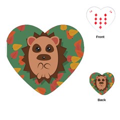 Hedgehog Animal Cute Cartoon Playing Cards Single Design (heart) by Sudhe