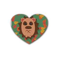 Hedgehog Animal Cute Cartoon Rubber Coaster (heart)  by Sudhe