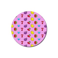 Slot Machine Wallpaper Rubber Coaster (round)  by HermanTelo