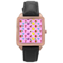 Slot Machine Wallpaper Rose Gold Leather Watch 