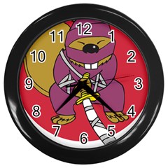 Ninja Beaver Animal Humor Joke Wall Clock (black) by Sudhe