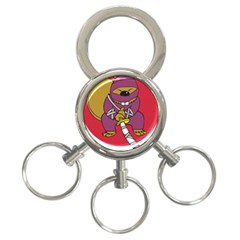 Ninja Beaver Animal Humor Joke 3-ring Key Chain by Sudhe