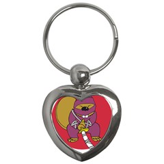 Ninja Beaver Animal Humor Joke Key Chain (heart) by Sudhe