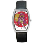 Ninja Beaver Animal Humor Joke Barrel Style Metal Watch Front