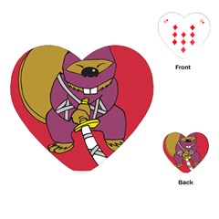 Ninja Beaver Animal Humor Joke Playing Cards Single Design (heart) by Sudhe