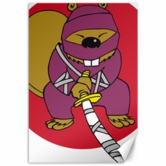 Ninja Beaver Animal Humor Joke Canvas 12  X 18  by Sudhe