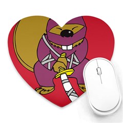 Ninja Beaver Animal Humor Joke Heart Mousepads by Sudhe