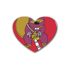 Ninja Beaver Animal Humor Joke Heart Coaster (4 Pack)  by Sudhe