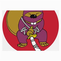 Ninja Beaver Animal Humor Joke Large Glasses Cloth (2 Sides) by Sudhe