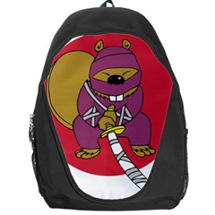 Ninja Beaver Animal Humor Joke Backpack Bag by Sudhe