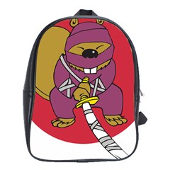 Ninja Beaver Animal Humor Joke School Bag (xl) by Sudhe