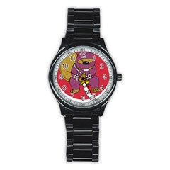 Ninja Beaver Animal Humor Joke Stainless Steel Round Watch by Sudhe