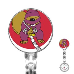 Ninja Beaver Animal Humor Joke Stainless Steel Nurses Watch by Sudhe