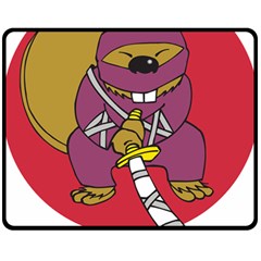 Ninja Beaver Animal Humor Joke Double Sided Fleece Blanket (medium)  by Sudhe