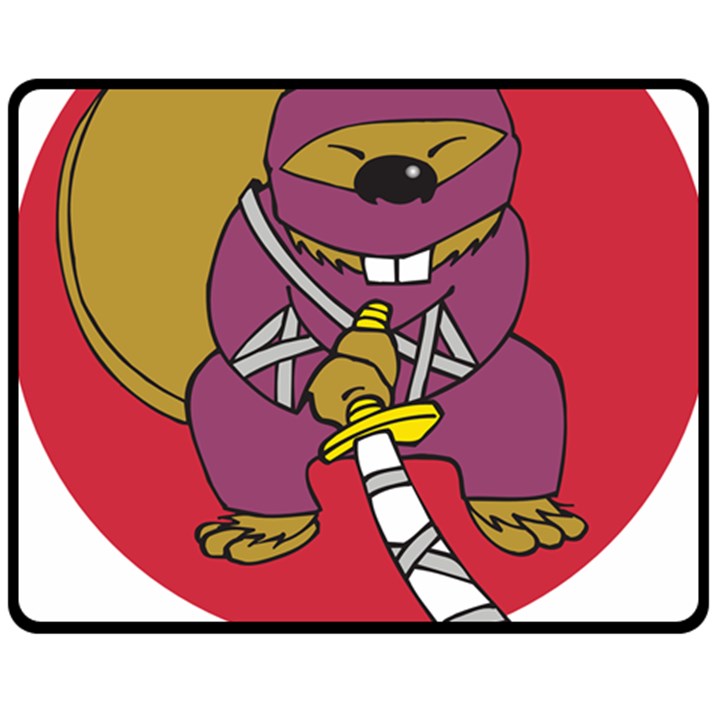 Ninja Beaver Animal Humor Joke Double Sided Fleece Blanket (Medium) 