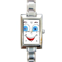 Smiley Face Laugh Comic Funny Rectangle Italian Charm Watch by Sudhe