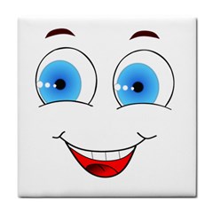 Smiley Face Laugh Comic Funny Tile Coasters by Sudhe