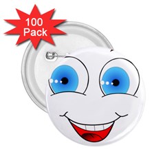 Smiley Face Laugh Comic Funny 2 25  Buttons (100 Pack)  by Sudhe