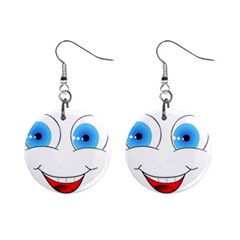 Smiley Face Laugh Comic Funny Mini Button Earrings by Sudhe