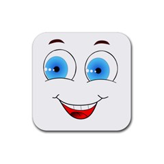 Smiley Face Laugh Comic Funny Rubber Coaster (square)  by Sudhe