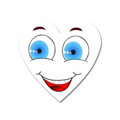 Smiley Face Laugh Comic Funny Heart Magnet by Sudhe