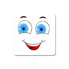 Smiley Face Laugh Comic Funny Square Magnet by Sudhe