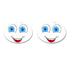 Smiley Face Laugh Comic Funny Cufflinks (oval) by Sudhe