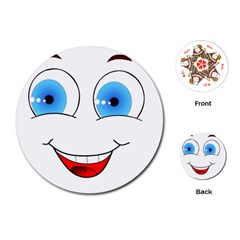 Smiley Face Laugh Comic Funny Playing Cards Single Design (round) by Sudhe