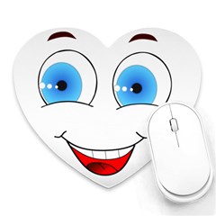 Smiley Face Laugh Comic Funny Heart Mousepads by Sudhe