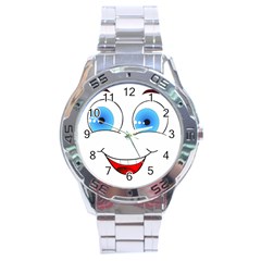 Smiley Face Laugh Comic Funny Stainless Steel Analogue Watch by Sudhe