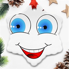 Smiley Face Laugh Comic Funny Snowflake Ornament (two Sides) by Sudhe