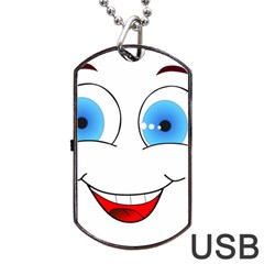 Smiley Face Laugh Comic Funny Dog Tag Usb Flash (one Side) by Sudhe