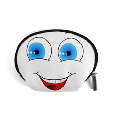 Smiley Face Laugh Comic Funny Accessory Pouch (small) by Sudhe