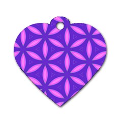 Purple Dog Tag Heart (One Side)