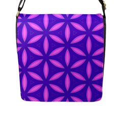 Purple Flap Closure Messenger Bag (l)