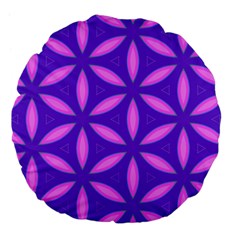 Purple Large 18  Premium Flano Round Cushions