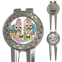 Graphic Kawaii Bunnies 3-in-1 Golf Divots by Sudhe