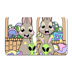 Graphic Kawaii Bunnies Magnet (rectangular) by Sudhe