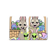 Graphic Kawaii Bunnies Magnet (name Card) by Sudhe