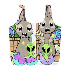 Graphic Kawaii Bunnies Full Print Recycle Bag (l) by Sudhe