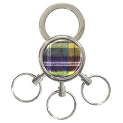 Yellow Plaid Flannel 3-ring Key Chain by snowwhitegirl