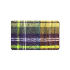 Yellow Plaid Flannel Magnet (name Card) by snowwhitegirl