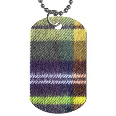 Yellow Plaid Flannel Dog Tag (one Side) by snowwhitegirl