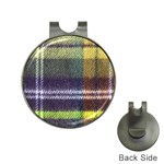 Yellow Plaid Flannel Hat Clips with Golf Markers Front