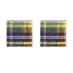 Yellow Plaid Flannel Cufflinks (square) by snowwhitegirl