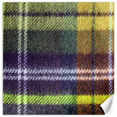 Yellow Plaid Flannel Canvas 12  X 12  by snowwhitegirl